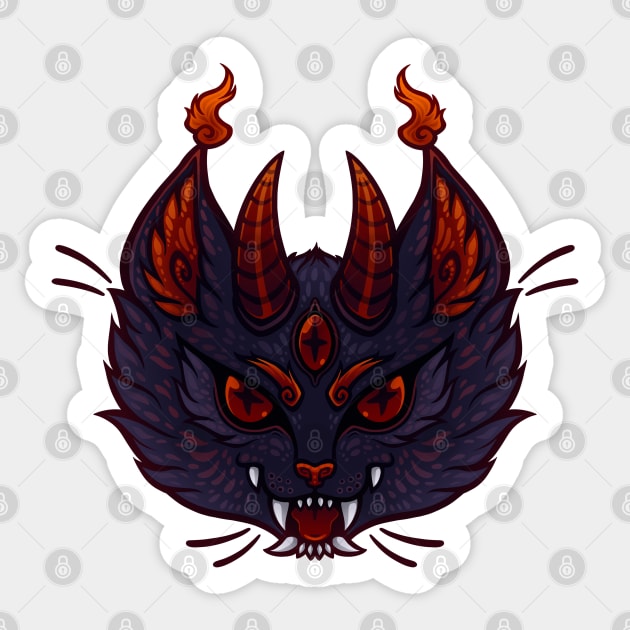 Demon Cat Sticker by DoomedDreamer